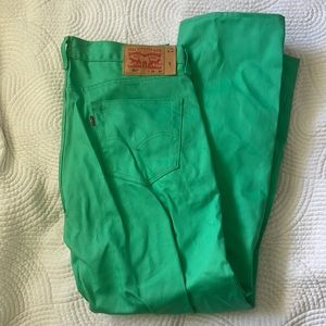 Men’s Levi’s shrink to fit green jeans 36 x 30